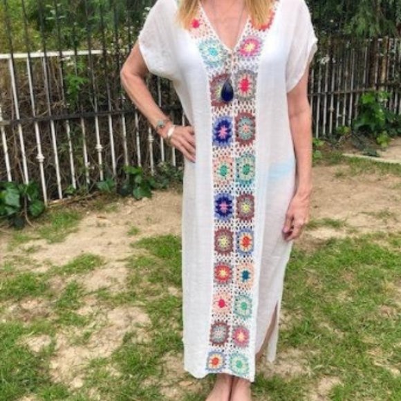 Long semi sheer dress, swimsuit cover up, dress - Picture 3 of 4